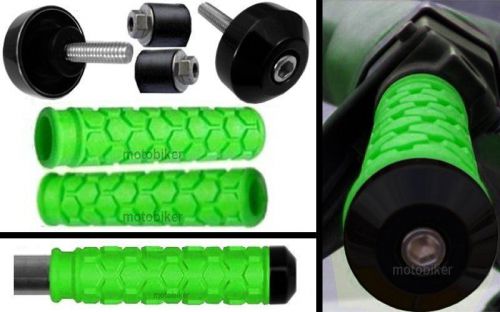 Yamaha atv raptor 90 125 250 350 450 660 green grips with black bar ends
