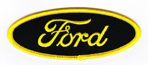 Black yellow ford sew/iron on patch emblem badge embroidered car