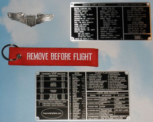 Grouping- private pilot, wings, placard, checklist &amp; streamer grp-0104