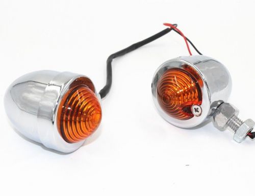 Pair turn signal bullet light for shadow vulcan boulevard bobber chopper cruiser