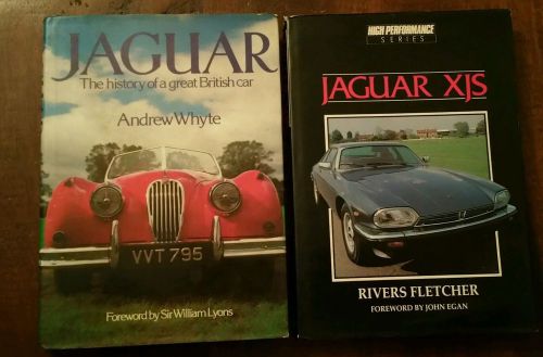2 jaguar books ~rivers fletcher xjs, andrew whyte history of a great british car