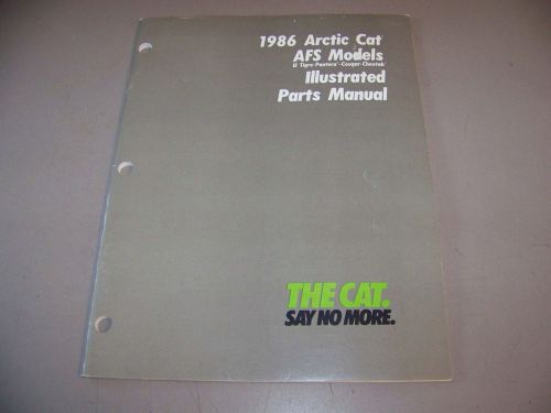Arctic cat snowmobile all 1986 afs models parts catalog + service manual