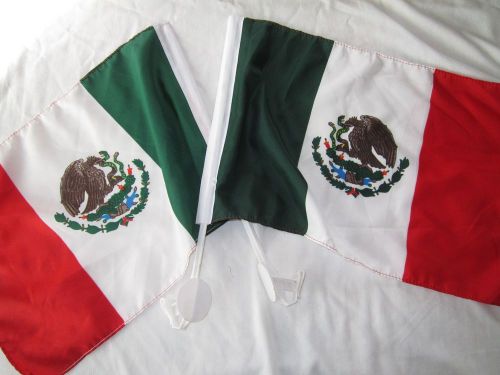 2 mexican flags window car truck: green white &amp; red: new