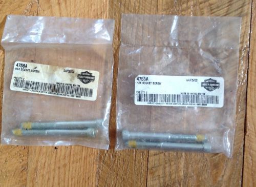 Nos oem harley davidson hex socket screws p/n 4758a  5/16&#034;-18 x 3-1/2&#034;