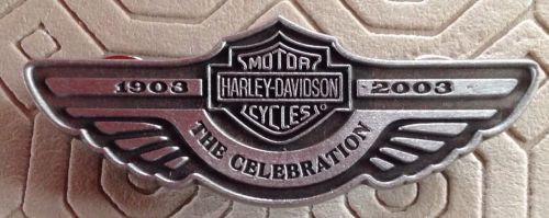 Harley-davidson 100th anniversary pewter collectable pin &#034;the celebration&#034; 2003
