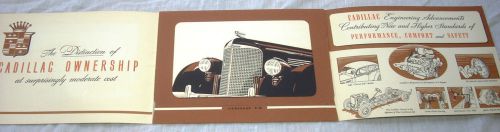 1938 cadillac v-8  dealer prestige color sales brochure portfolio catalog
