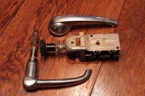 Lot of 3 vintage parts chrome trunk handle door handle switch