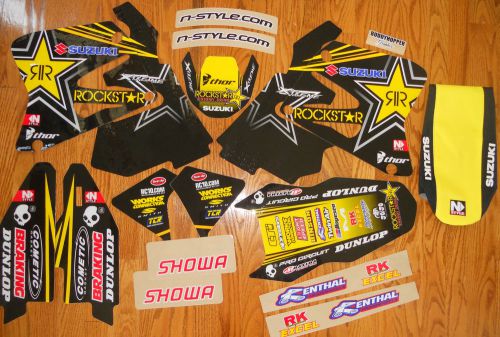 N-style suzuki rm 125 rm 250 rockstar team kit rm125 rm250 (01-08) w/ seat cover