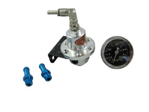 Silver sard adjustable fuel pressure regulator with oil gauge meter rx7 s13 s14