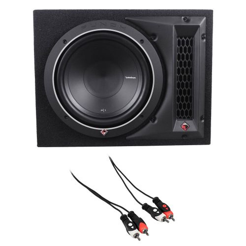 Rockford fosgate p1-1x10 10&#034; 500w loaded car subwoofer + vented box + rca cable