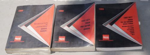 Authentic 1993 gmc sonoma truck jimmy oem service shop manual 3-volume set