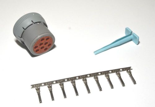 Deutsch hd10 9-pin female connector kit (hd16-9-16s), 14-16awg stamp sockets