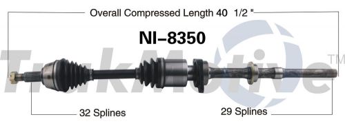 Cv axle shaft-new front right surtrack ni-8350 fits 09-14 nissan murano
