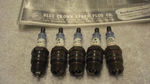 5 nos blue crown spark plugs ford tapered seat