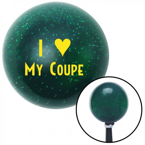 Yellow i &lt;3 my coupe green metal flake shift knob  with 16mm x 1.5 insert sbc