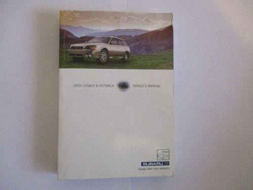 2003 subaru legacy  outback owners guide manual with case