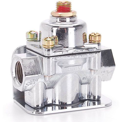 Holley 12-804 standard pressure regulator chrome finish for use with gasoline