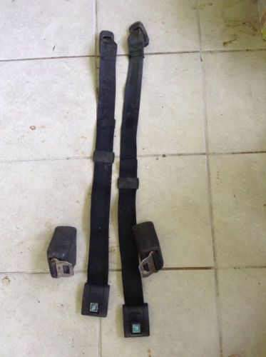 60&#039;s-70&#039;s gm black front seat belts set w/ retractors  buick chevy olds pontiac
