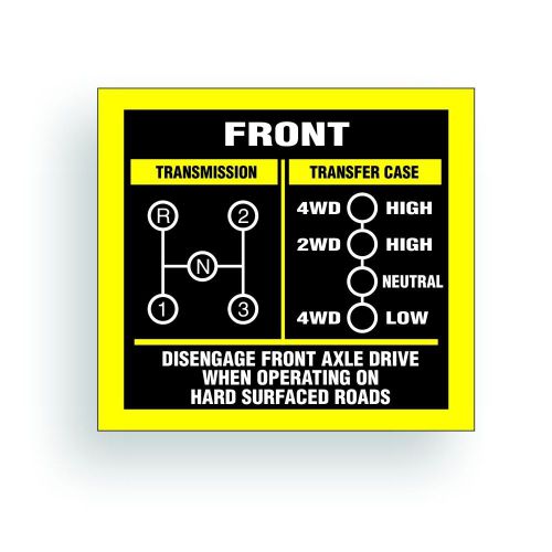 Transmission shift pattern decal fits willys cj jeep dana 20 3 speed ar009