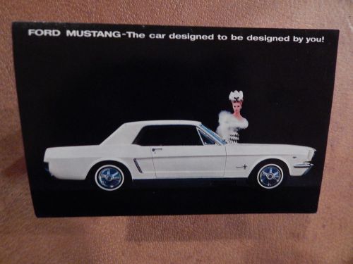 Nos mustang original ford 1st issue unused photo postcard 1964 1/2 64 coupe