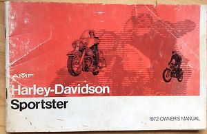 Harley davidson owners manual original 1972 sportster xlh xlch riders handbook