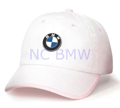 Bmw genuine logo oem factory original kids&#039; chino cap hat / white/pink