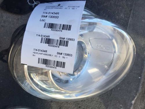 Passenger right headlight 2 door electric fits 12-15 fiat 500 93479