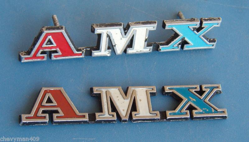 Amc amx javelin emblems pair oem badge vintage 71-74? american motors lot