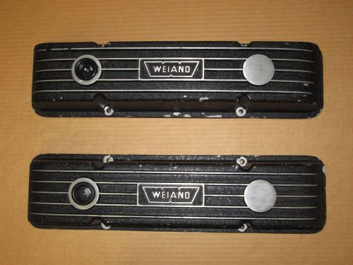 Vintage 1959-1986 weiand aluminum small block chevy (sbc) valve covers - nice !