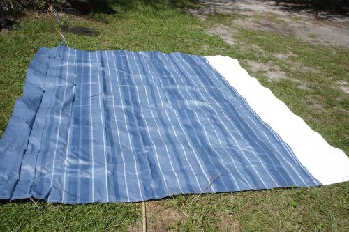 9' rv camper bus awning fabric blue &amp; white looks great