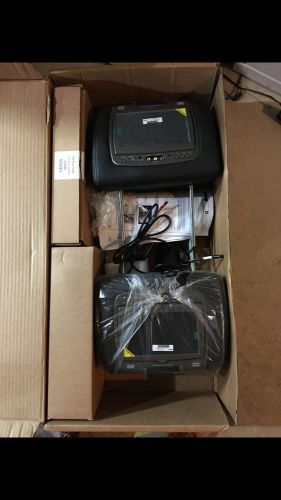 2007-2012 oem cadillac escalade platinum headrest dvd player set black
