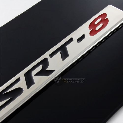 Dodge charger srt-8 srt8 front black stainless steel license plate frame genuine