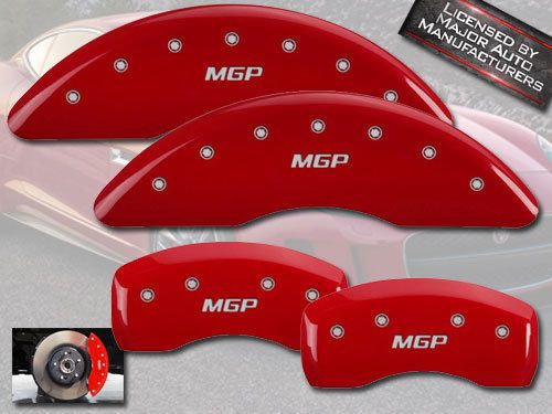 2010-2012 jaguar xf 5.0l front + rear red &#034;mgp&#034; brake disc caliper covers