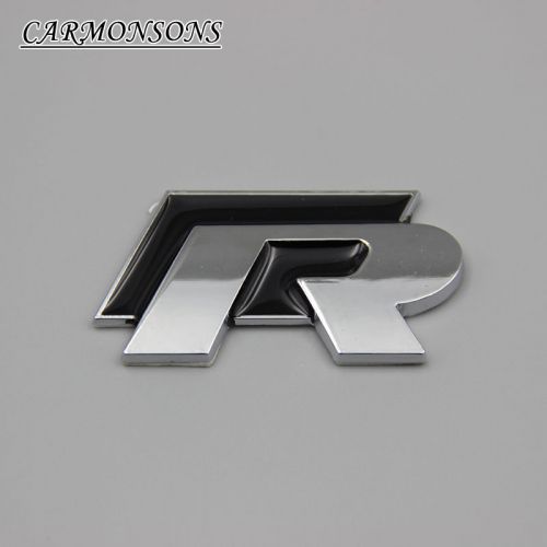 For vw volkswagen golf mk 5 6 7 black r metal sticker car emblem logo cover