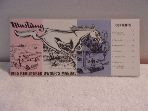 1965 ford mustang owners manual