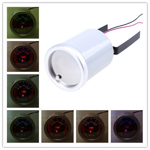52mm 2&#039;&#039; car volt voltmeter voltage meter gauge 8~16v universal 7 color new