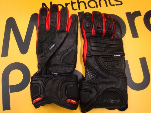 MOTORCYCLE THERMAL LEATHER GLOVES RRP £80 QUALITY WINTER BIKER GLOVES RED BLACK, US $, image 1