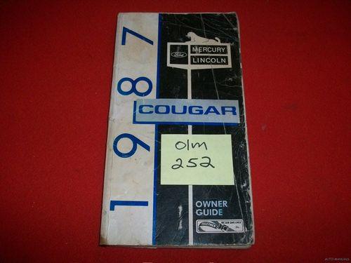 1987 mercury original factory owner's manual guide cougar models