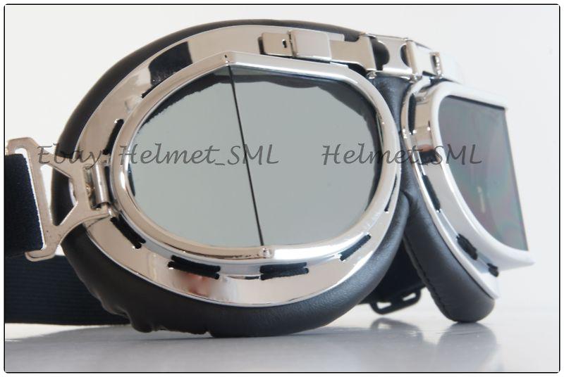 Jet motorcycle scooter chopper open face helmets retro goggle smokey lens
