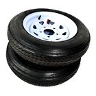 2-pack trailer tire on rim 4.80-12 lrb bias 480-12 5 lug white spoke wheel