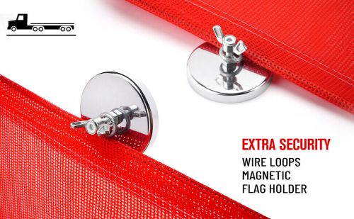 18 x 18 Inch Truck Car Vinyl Coated Polyester Safety Flag W/ Wire Loop Magnet, US $46.99, image 2