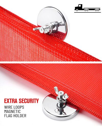 18 x 18 Inch Truck Car Vinyl Coated Polyester Safety Flag W/ Wire Loop Magnet, US $46.99, image 4
