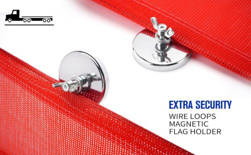 18 x 18 Inch Truck Car Vinyl Coated Polyester Safety Flag W/ Wire Loop Magnet, US $46.99, image 7