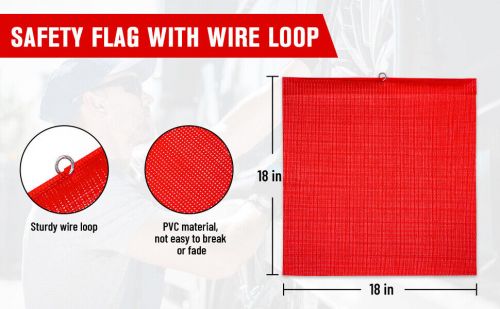 18 x 18 Inch Truck Car Vinyl Coated Polyester Safety Flag W/ Wire Loop Magnet, US $46.99, image 10