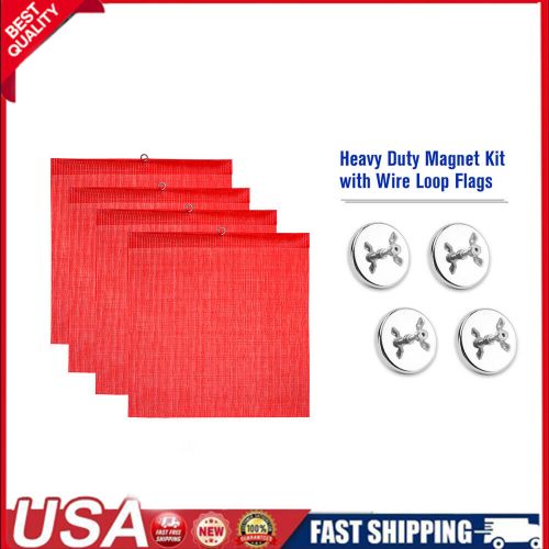 18 x 18 Inch Truck Car Vinyl Coated Polyester Safety Flag W/ Wire Loop Magnet, US $46.99, image 12