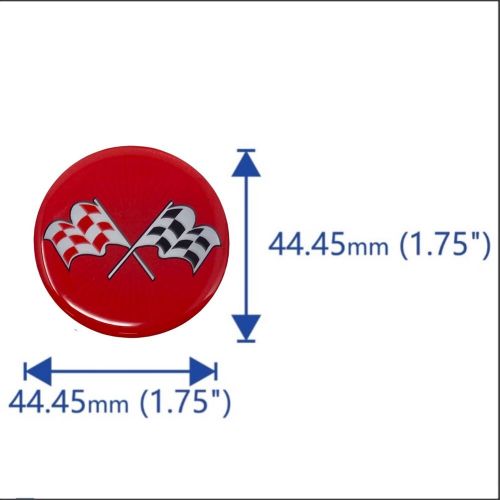 CORVETTE STYLE RED CROSSED FLAG Wheel Hub Center Cap STICKER DECAL 44mm Set, US $17.99, image 3
