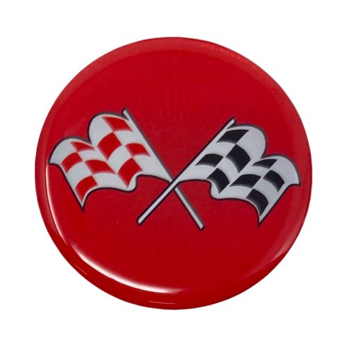 CORVETTE STYLE RED CROSSED FLAG Wheel Hub Center Cap STICKER DECAL 44mm Set, US $17.99, image 6
