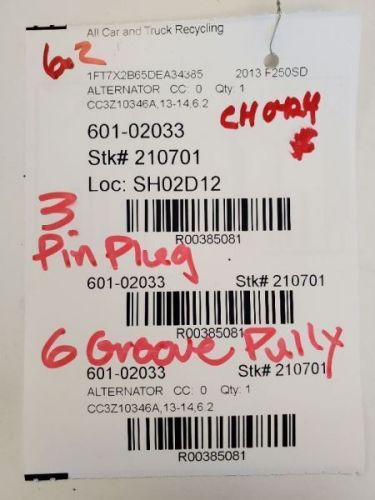 Alternator 150 Amp ID CC3T-10300-AA Fits 13-16 FORD F250SD PICKUP 385081, US $61.03, image 6