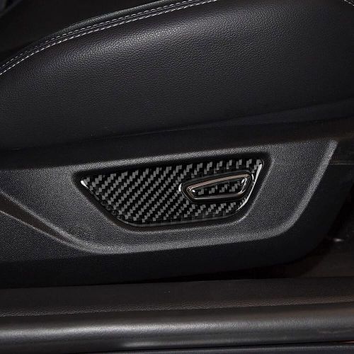 For Ford Mustang 2015-2020 Carbon Fiber Car Seat Adjust Button Frame Trim Cover, US $28.86, image 2