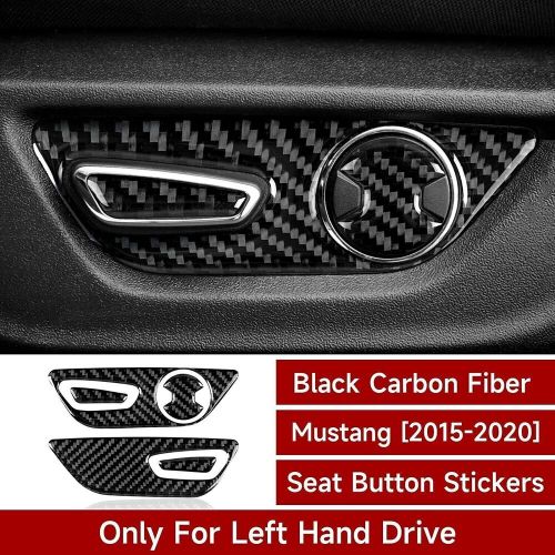 For Ford Mustang 2015-2020 Carbon Fiber Car Seat Adjust Button Frame Trim Cover, US $28.86, image 6